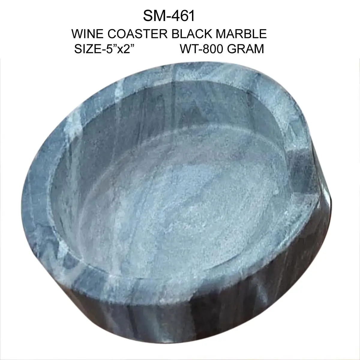 WINE COASTER BLACK MARBLE